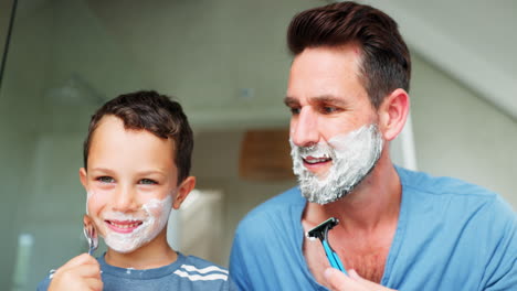 Funny,-shaving-and-a-father-teaching-his-son