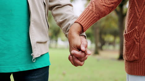 Park,-love-and-senior-couple-holding-hands