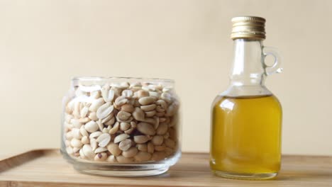 Peanuts-and-oils-in-a-container-on-table-,