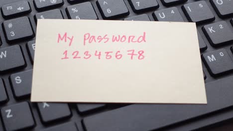 Writing-password-on-a-sticky-note-,