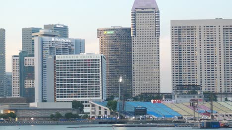 Low-angle-view-of-singapore-modern-city-buildings