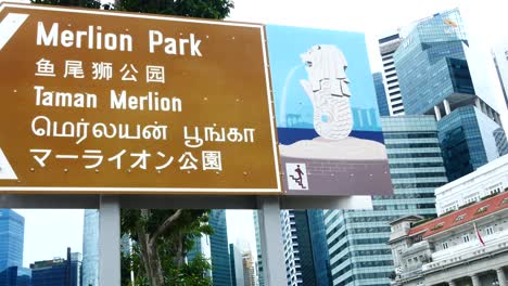 Singapore-12-june-2022-merlion-park-sign-and-hotel-buildings-,