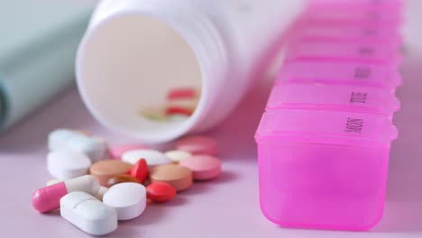 Selective-focus-close-up-of-many-ful-pills-and-capsules