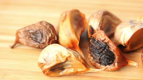 Close-up-pf-black-garlic-on-white-background-table