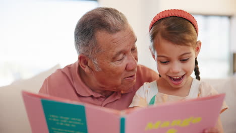 Glücklich,-Buch-Und-Großvater-Lesen-Mit-Kind