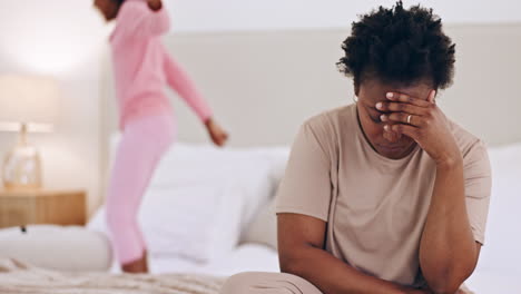 Frustrated-black-woman,-headache