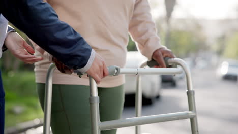 Hand,-elderly-and-patient-for-help-with-walker