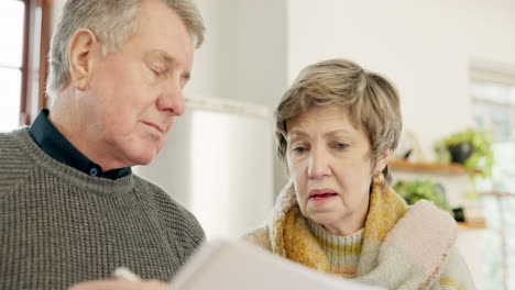 Debt,-document-and-senior-couple-with-stress
