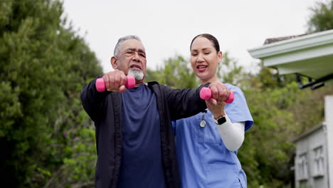 Nurse,-training-and-dumbbells-for-man