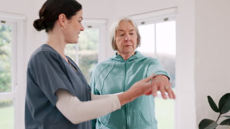 Woman,-doctor-and-senior-patient-in-physiotherapy