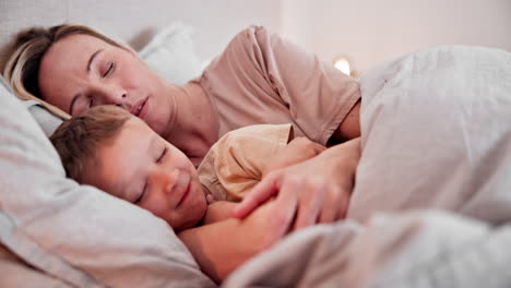 Home,-bed-and-mother-with-boy