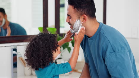 Shaving-cream,-application-and-father