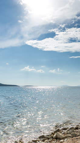 beach-scene-in-paros-island,-greece-in-vertical