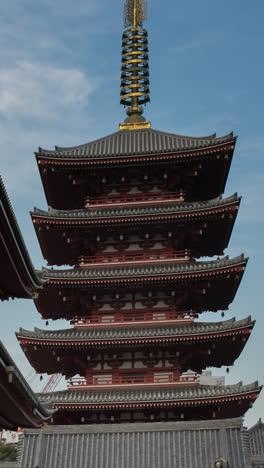 Santuario-Senso-Ji-En-Tokio,-Japón,-En-Vertical