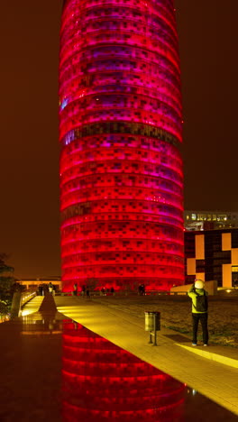 torre-agbar-in-barcelona,-spain-in-vertical
