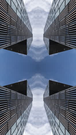 Wolkenkratzer-In-Barcelona-In-Abstraktes-Muster-In-Vertikaler