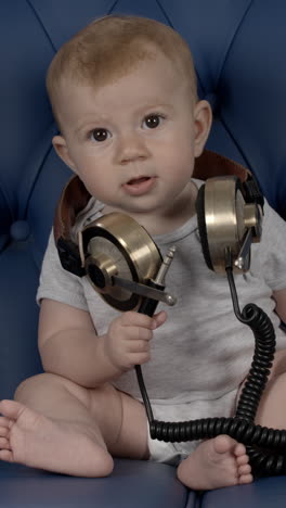 Baby-Mädchen-DJ-Mit-Kopfhörern