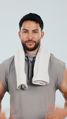 Fitness,-face-and-happy-man-with-towel-in-studio