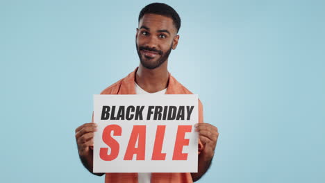 Black-Friday-sales-poster,-happy-and-man