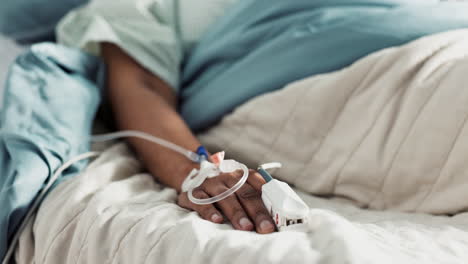 Patient,-iv-drip-and-hospital-bed-for-treatment