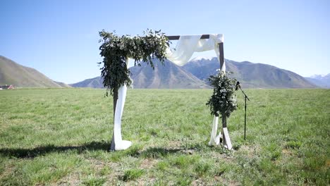 Beautiful-wedding-arch-for-wedding-reception-ceremony,-outdoor-decor-style