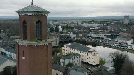 Aerial-reveal-footage-of-Athy-town-centre