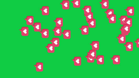 Animated-TikTok-hearts-on-green-screen-background