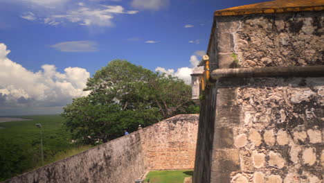 San-Jose-el-Alto-Campeche-Mexico-fort-castel-Panning-reveal-shot-side-angle-view