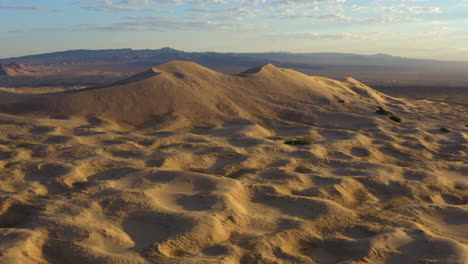 Aerial-beautiful-panoramic-shot-around-the-Kelson-sand-dunes-in-the-Mojave-Desert
