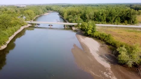 Aerial-drone-view-along-the-Iowa-River-in-late-summer