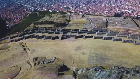 Drone-Revealing-Sacsayhuaman-Incan-Ruin-in-Peru