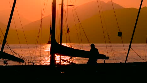 Torri-del-Benaco---Sunset-in-Lake-Garda,-Lake-Como,-Lake-Maggiore,-Italy