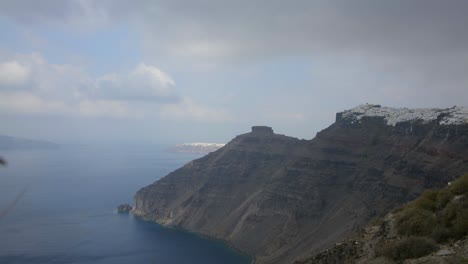 The-view-looking-North-from-Thira-,-Santorini,-Greece
