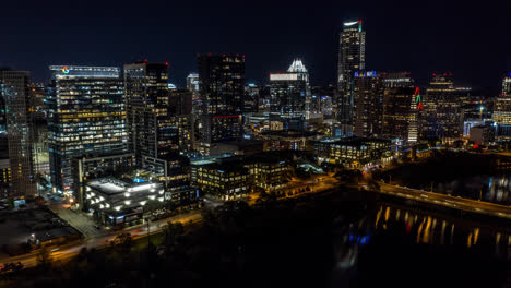Downtown-Austin-at-night-over-lake