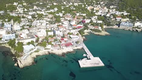 Drone-shot-over-the-colorful-island-of-Aigina-in-Greece