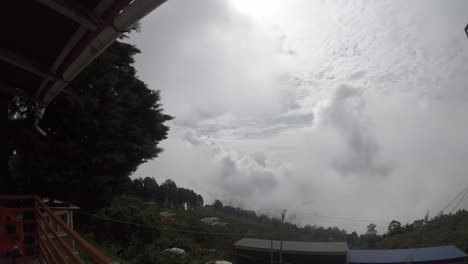 Cloud-timelapse-from-hotel-balcony-in-Vattakanal,-India