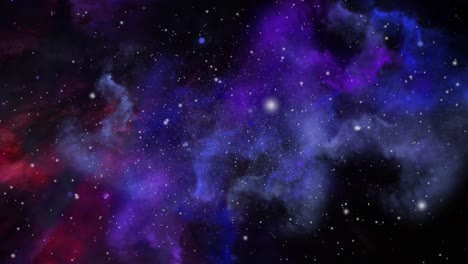 Nebula-clouds-move-between-the-stars-in-the-very-dark-universe,-outer-space