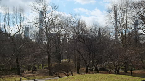 New-York-City-Central-Park-With-Billionaire's-Row-Skinny-Skyscrapers-In-The-Background