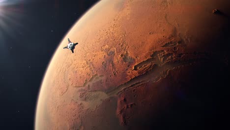 Near-Future-Spaceship-Flying-Past-Mars