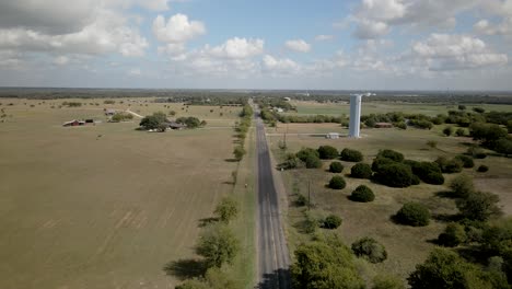 Flyover-of-a-country-road-in-western-Texas-near-Crawford-going-on