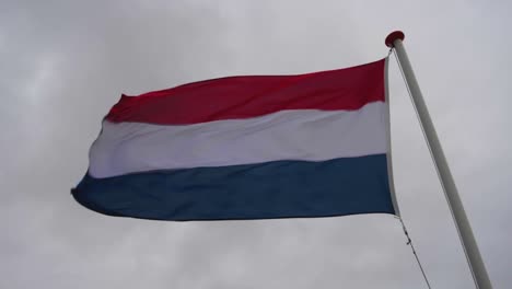 Dutch-flag-flapping-in-the-strong-wind---slow-motion