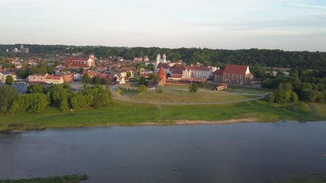 Aerial-view-of-Kaunas-old-town-in-the-summer-time