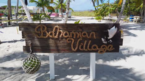 Bahamian-Village-Sign-in-Blue-Lagoon-Island