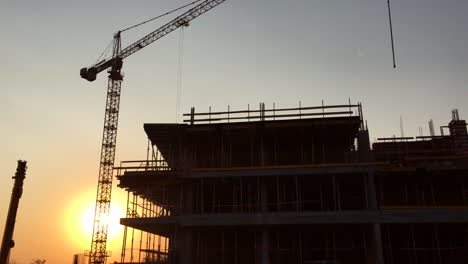 cranes-at-sunset-construction