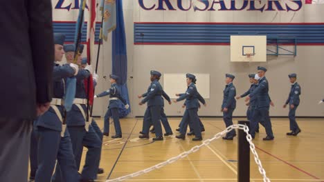 Canadian-Air-Cadets-march-in-front-of-a-Reviewing-Officer-at-a-parade
