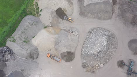 Excavator-loader-with-backhoe-works.Aerial-View