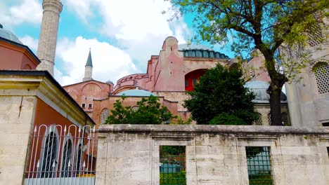 Exterior-view-of-Hagia-Sophie-Museum-which-locates-in-Istanbul,Turkey