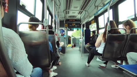 Editorial,-view-of-inside-city-bus-transportation,-passengers-inside-bus-travelling