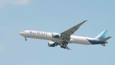 Kuwait-Airways-Boeing-777-369-9K-AOH-approaching-before-landing-to-Suvarnabhumi-airport-in-Bangkok-at-Thailand