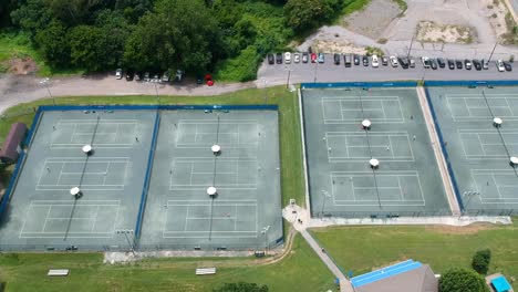 Panning-aerial-shot-of-tennis-courts